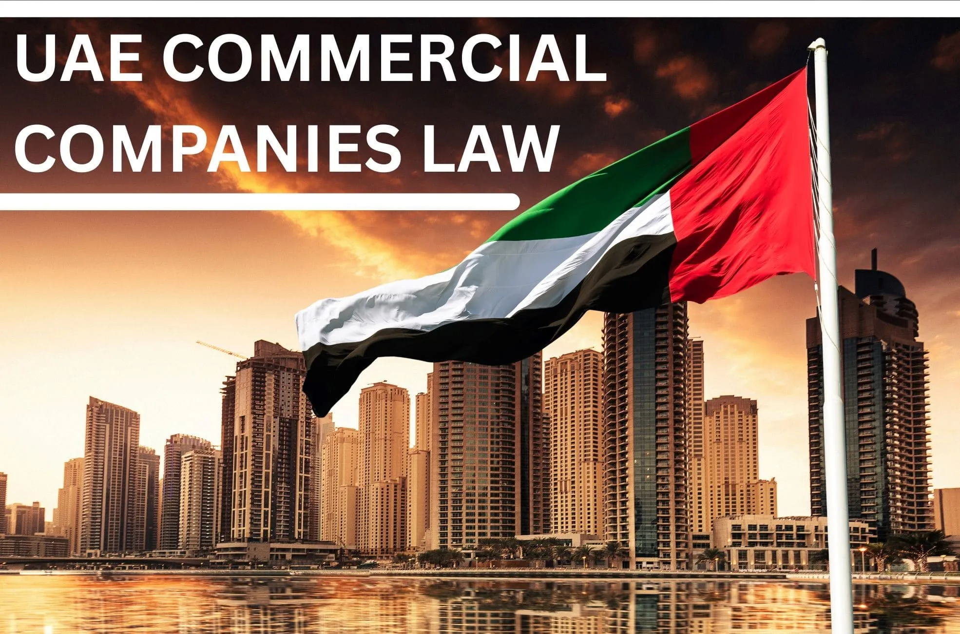 flag of UAE infront Burj al Khalifa Skyscraper