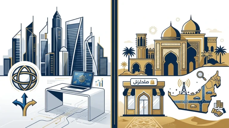 free zone vs mainland dubai 2026 Free Zone vs Mainland Dubai comparison showing business setup options for ownership, tax, and market access in 2026